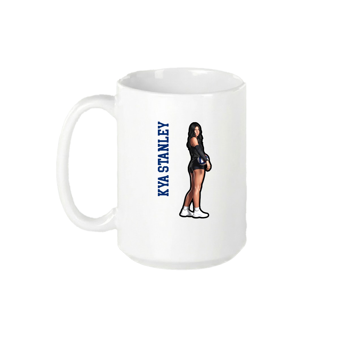 15oz Coffee Mug — Name Vertical in White