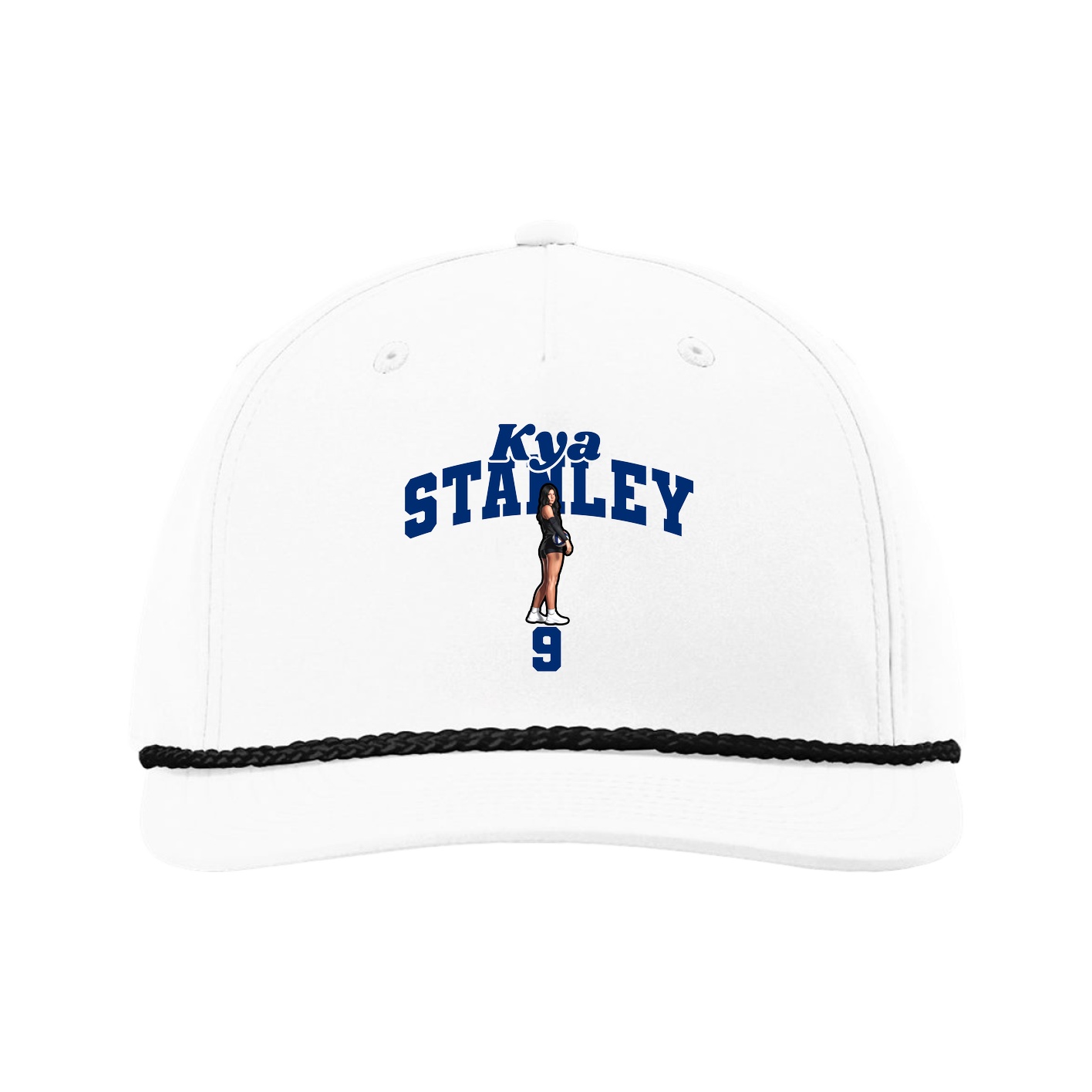 Five-Panel Classic Rope Cap — Signature Arch in White