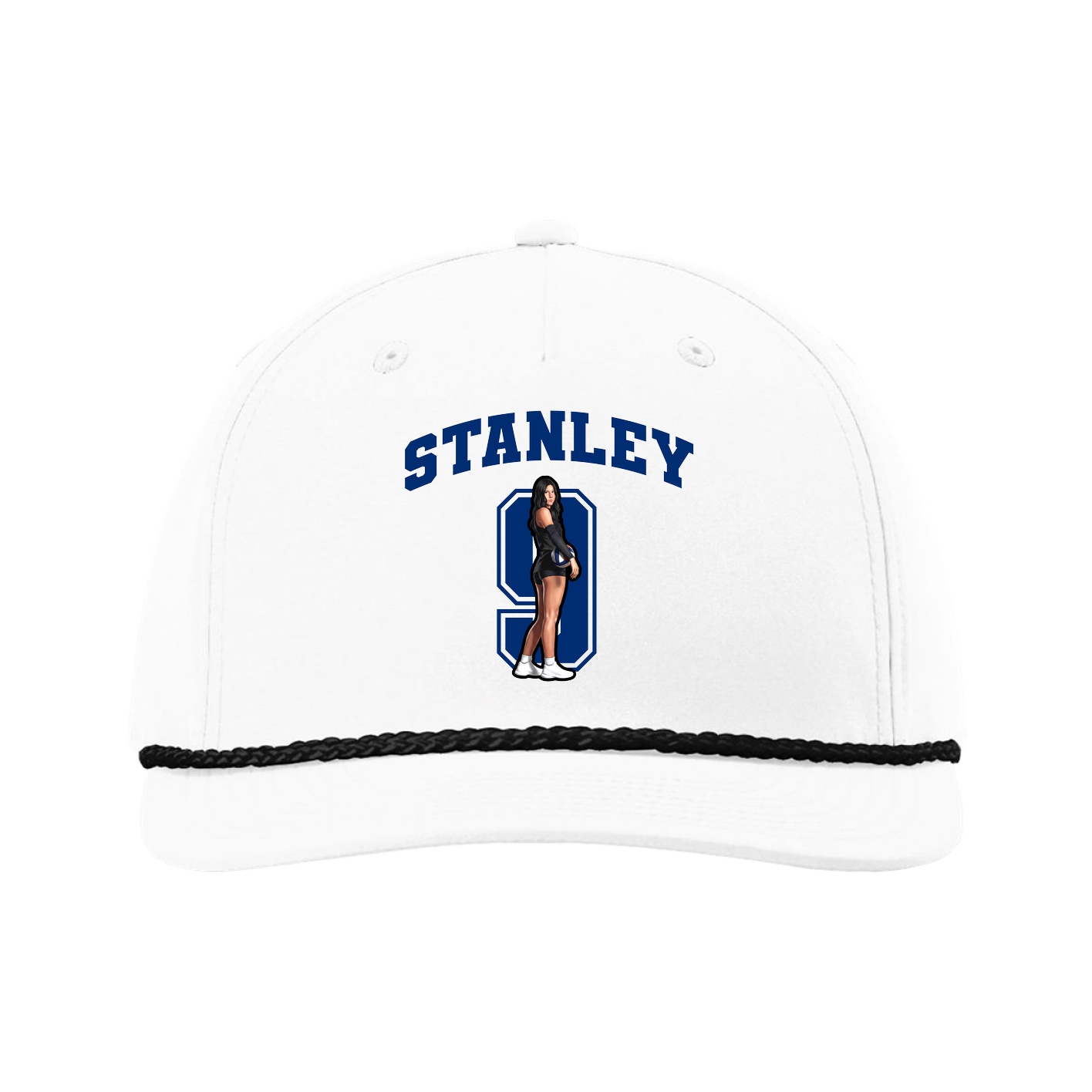 Five-Panel Classic Rope Cap — Number in White