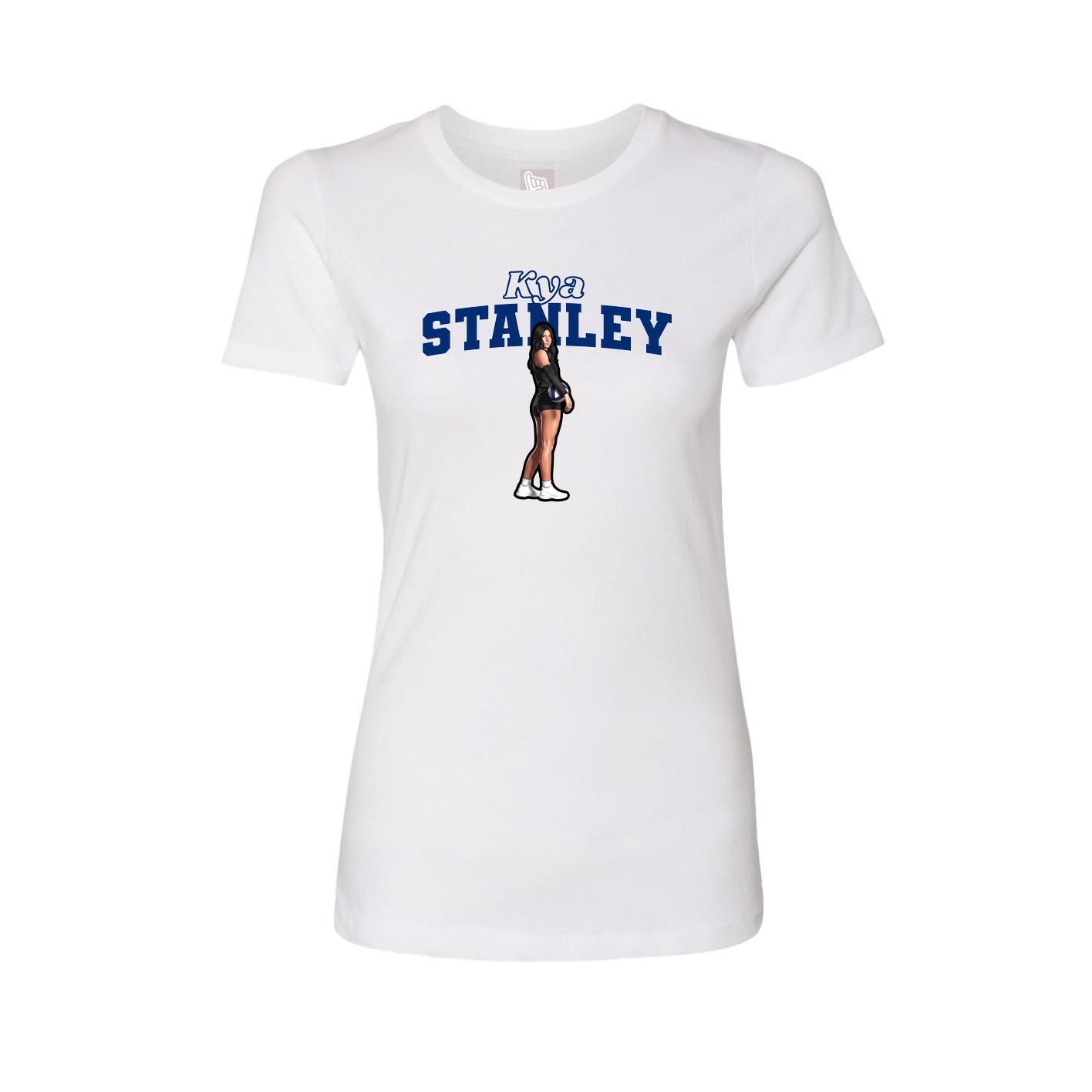 Fitted Women's Tee — Name Arch in White