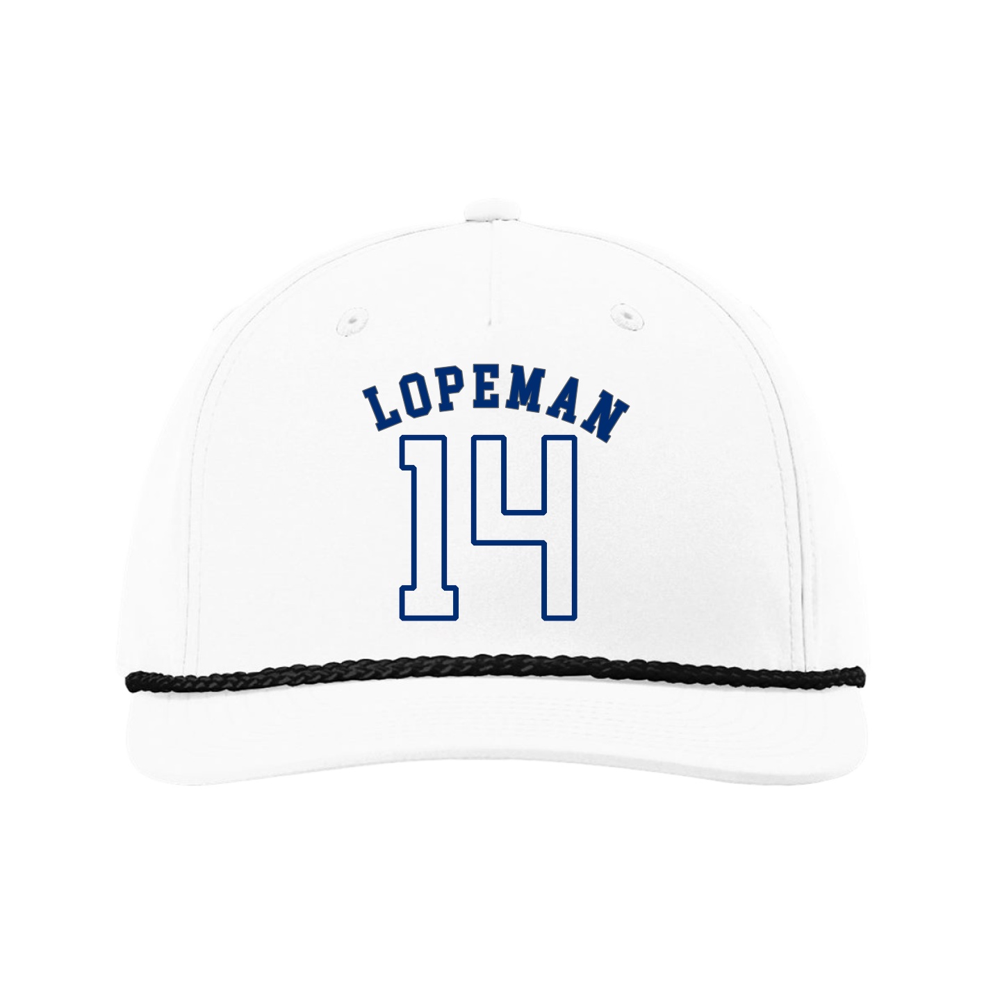 Five-Panel Classic Rope Cap — Shirsey Arch in White