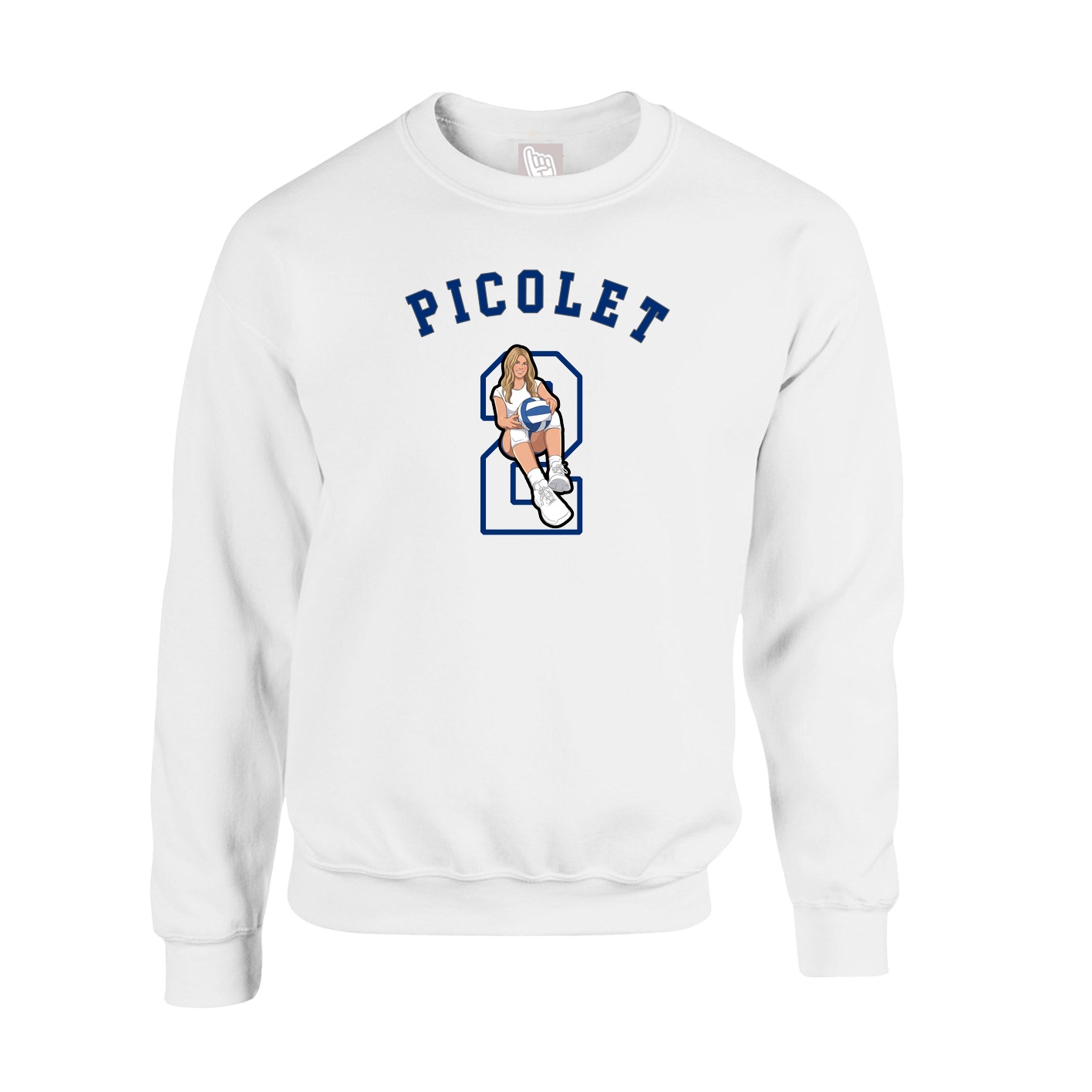Fleece Crew — Shirsey Arch in White