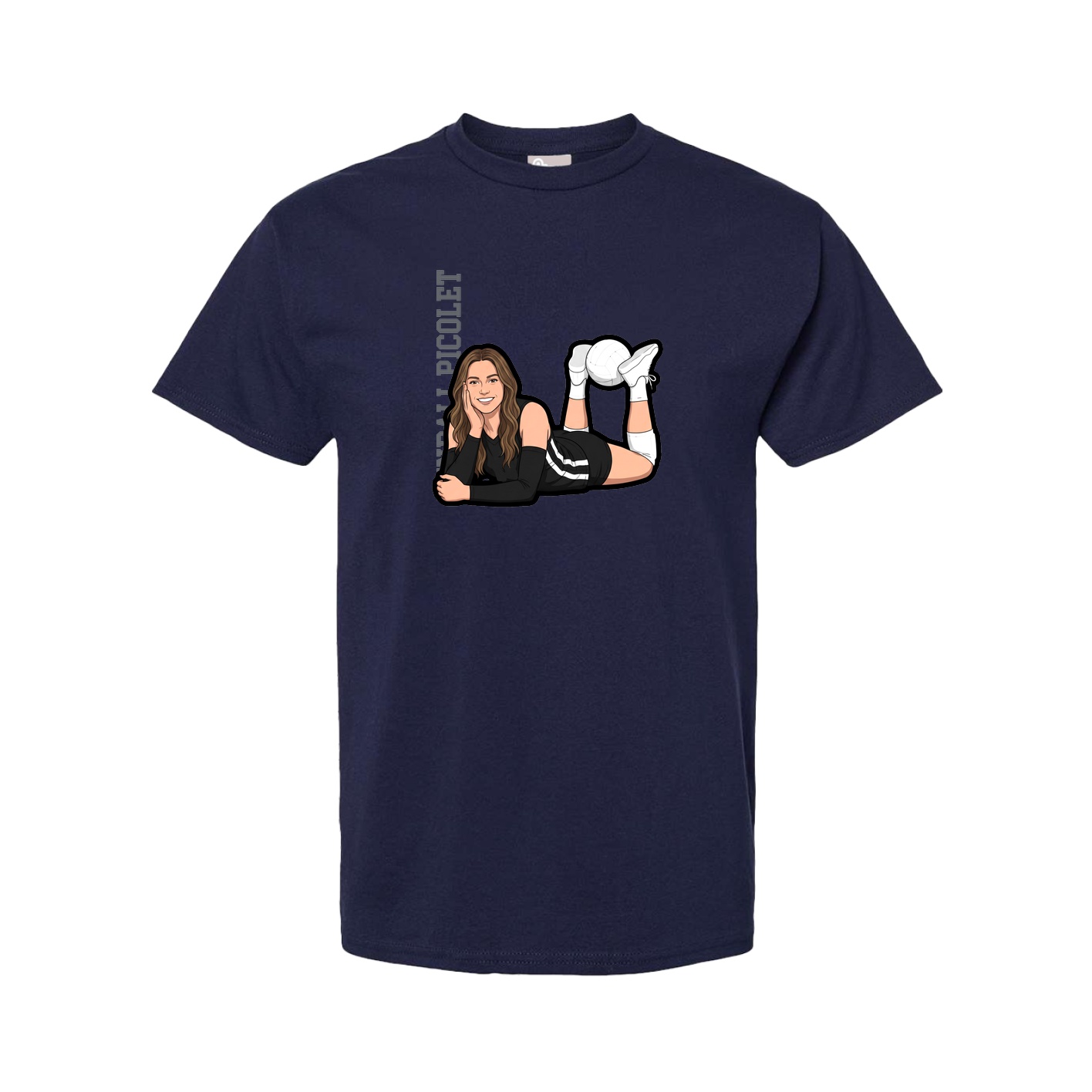 Tee — Name Vertical in Navy