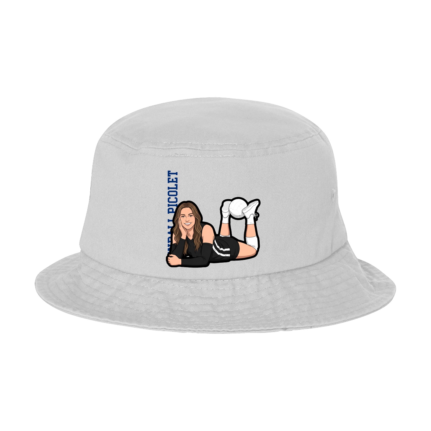 Bucket Cap — Name Vertical in White
