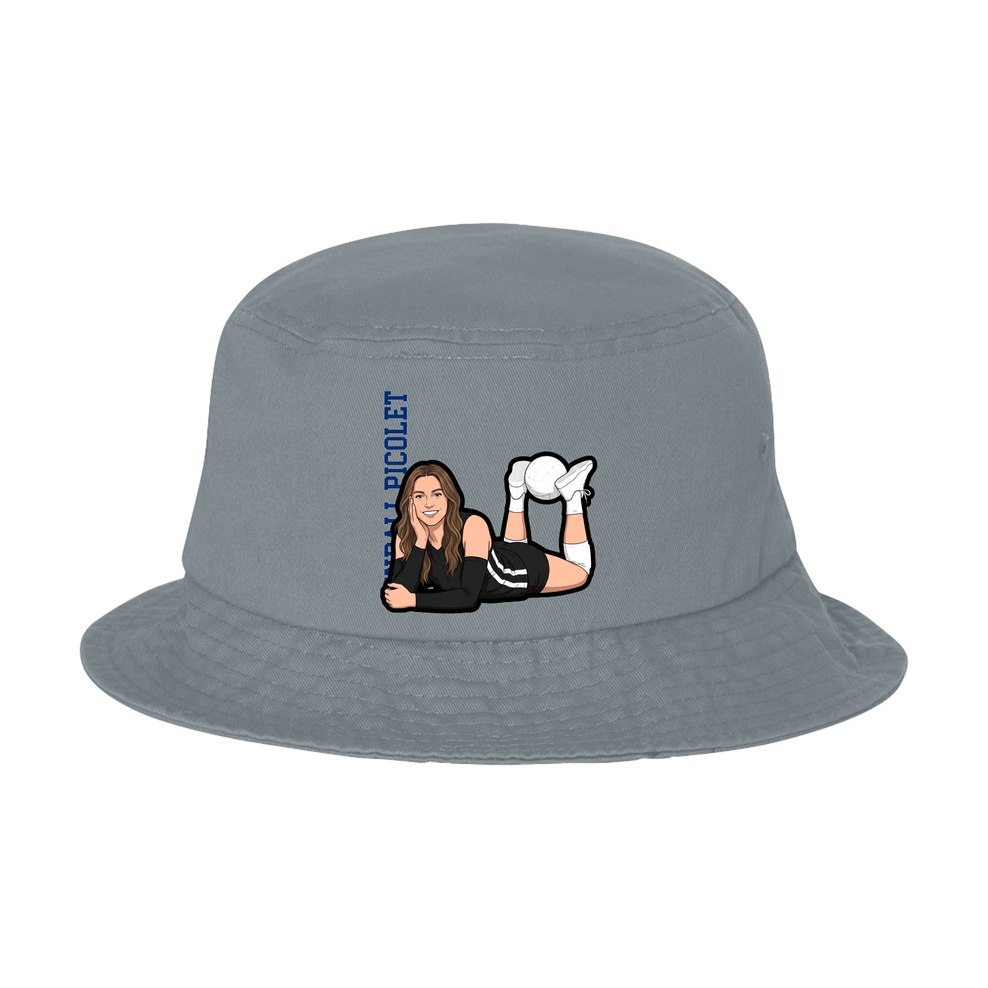 Bucket Cap — Name Vertical in Grey