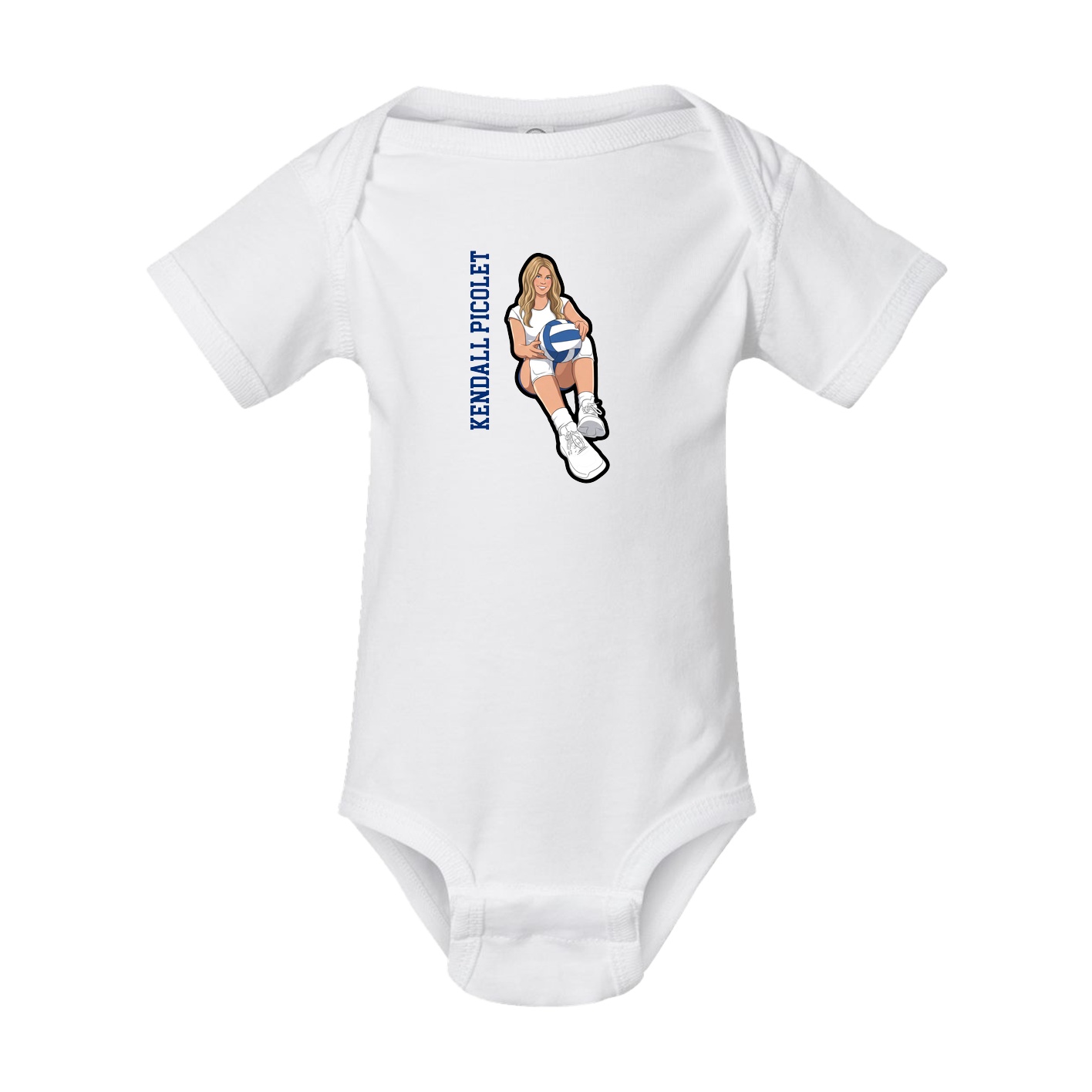 Baby Onesie — Name Vertical in White
