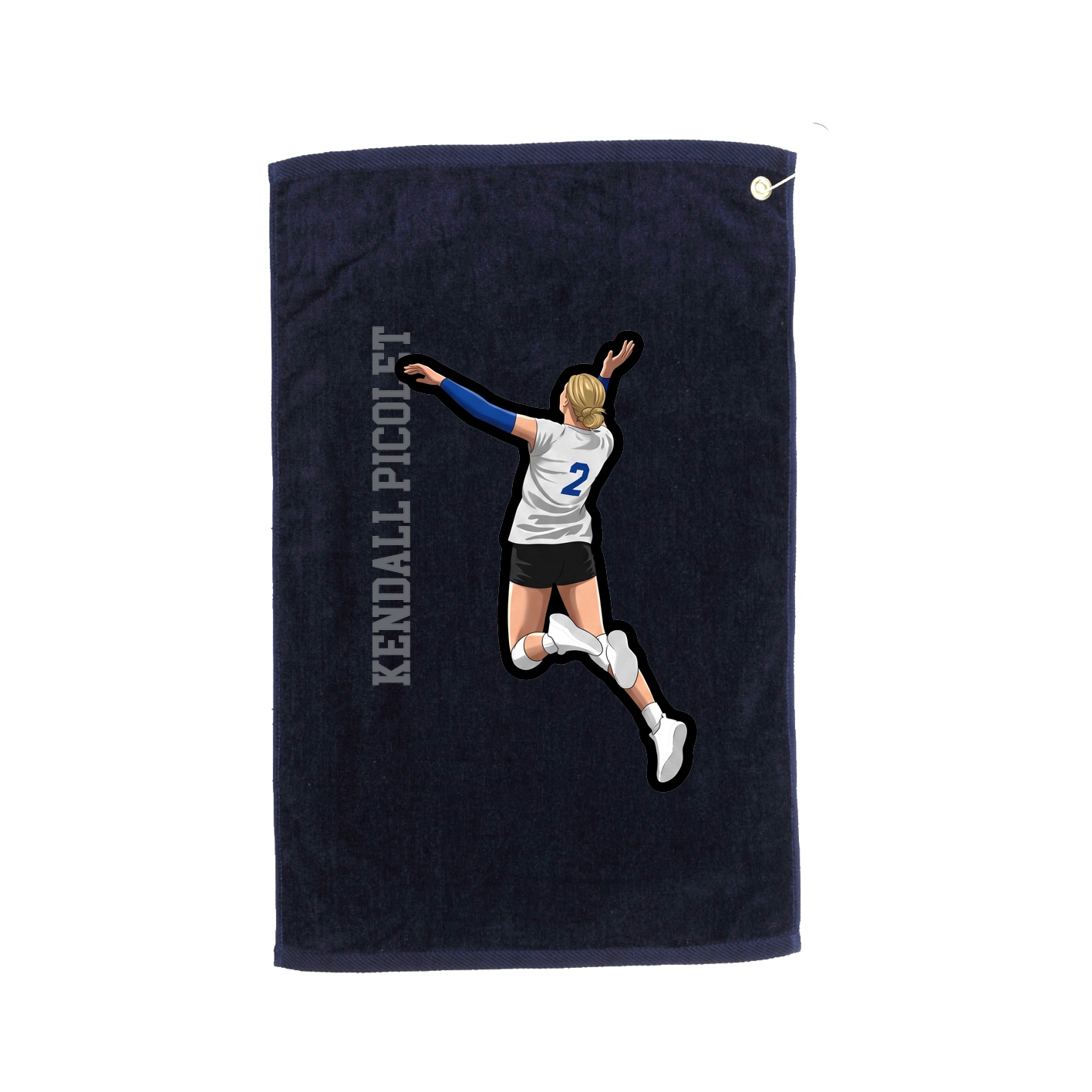 Golf Towel — Name Vertical in Navy