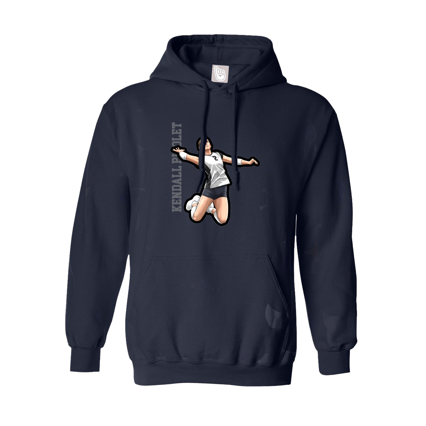 Youth Hoodie — Name Vertical in Navy