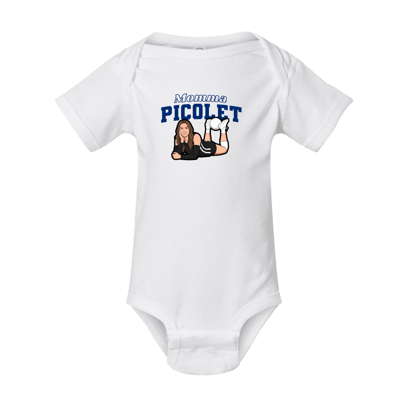 Baby Onesie — Mothers Day Block in White