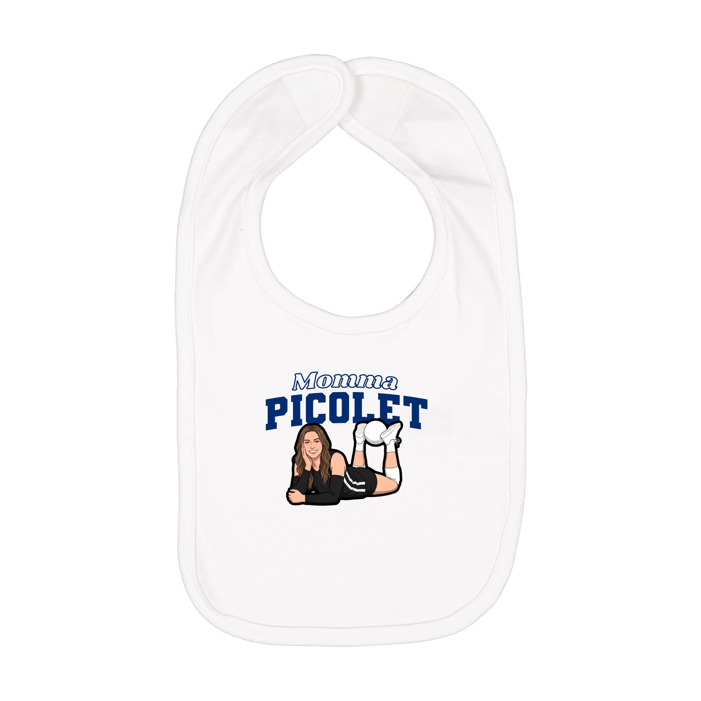 Infant Bib — Mothers Day Block in White