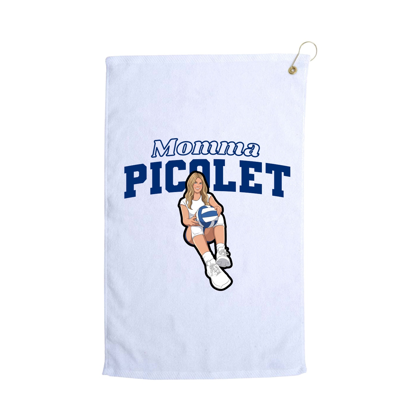 Golf Towel — Mothers Day Block in White