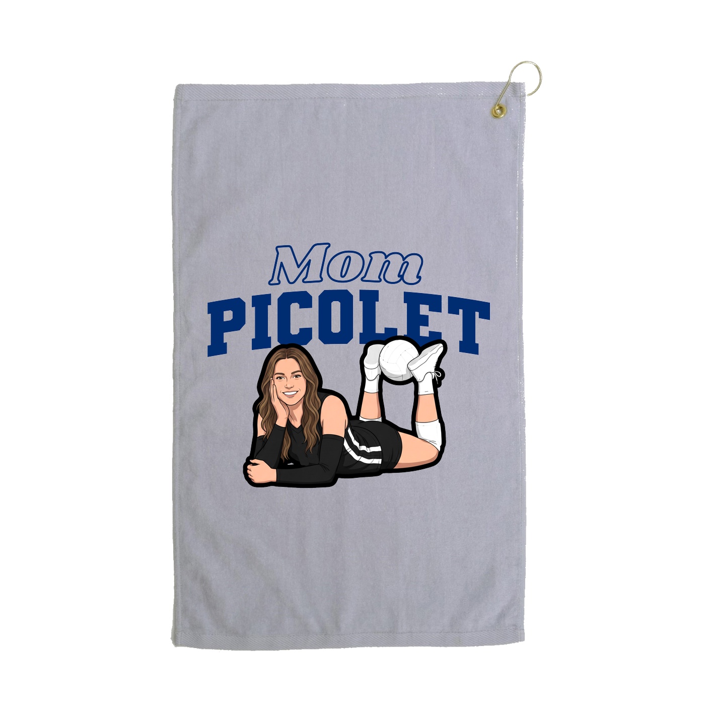 Golf Towel — Mothers Day Block in Grey