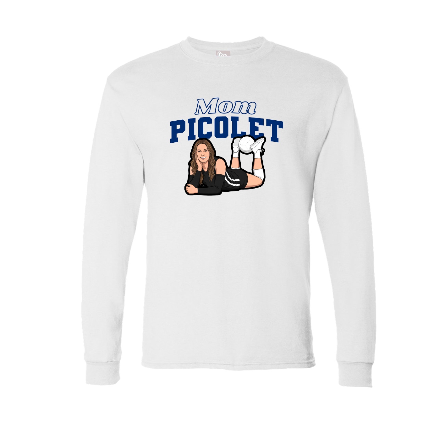 Long Sleeve Tee — Mothers Day Block in White
