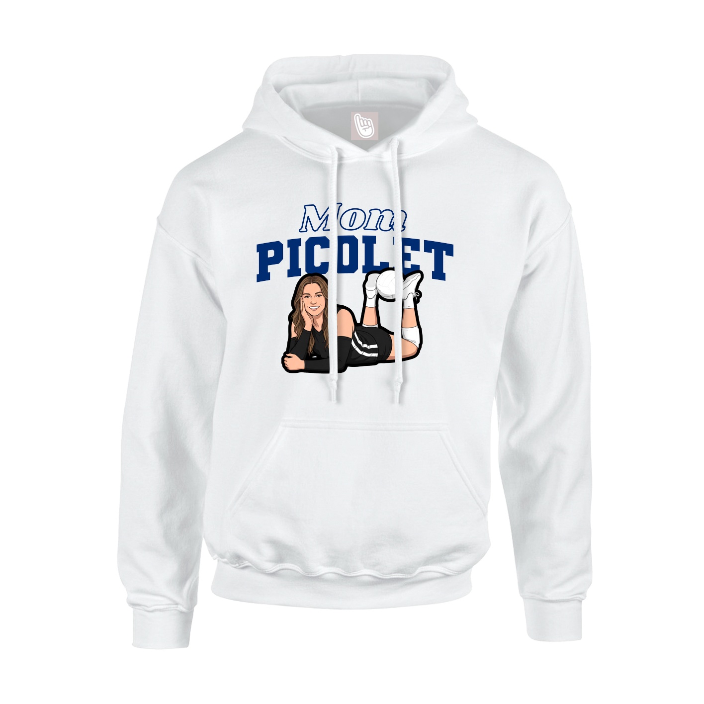 Youth Hoodie — Mothers Day Block in White