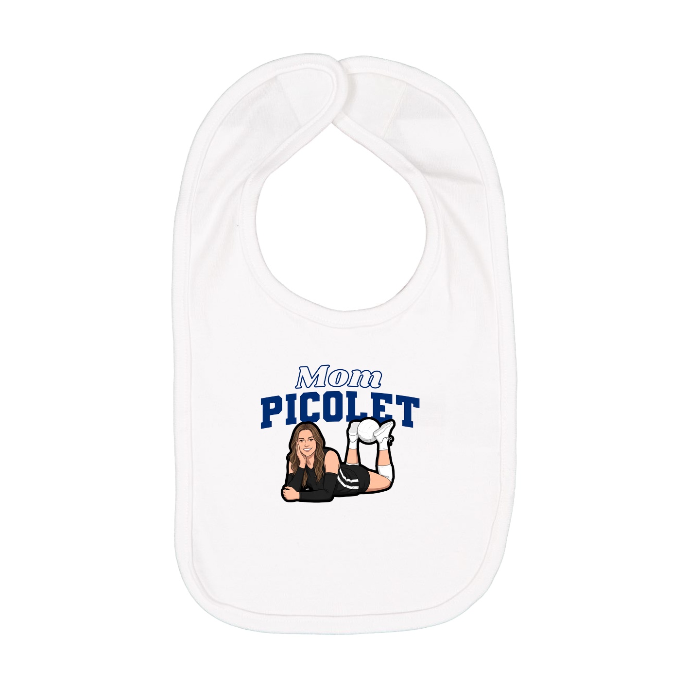 Infant Bib — Mothers Day Block in White