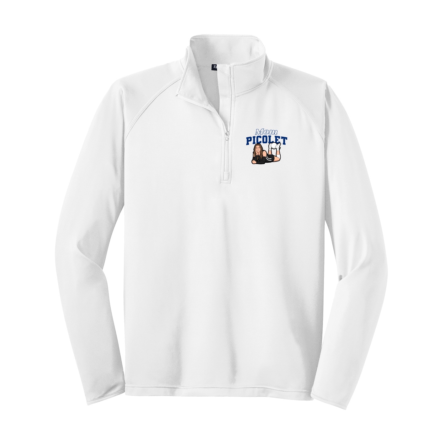 Q-Zip Pullover — Mothers Day Block in White