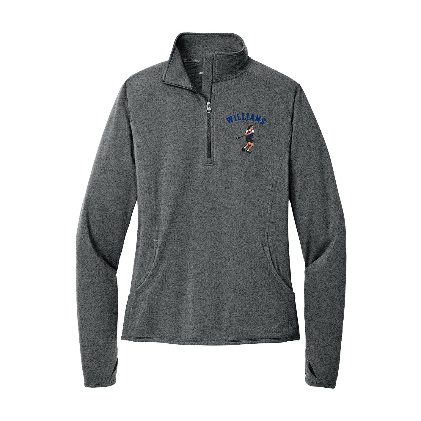 Women's Q-Zip Pullover — Shirsey Arch in Grey