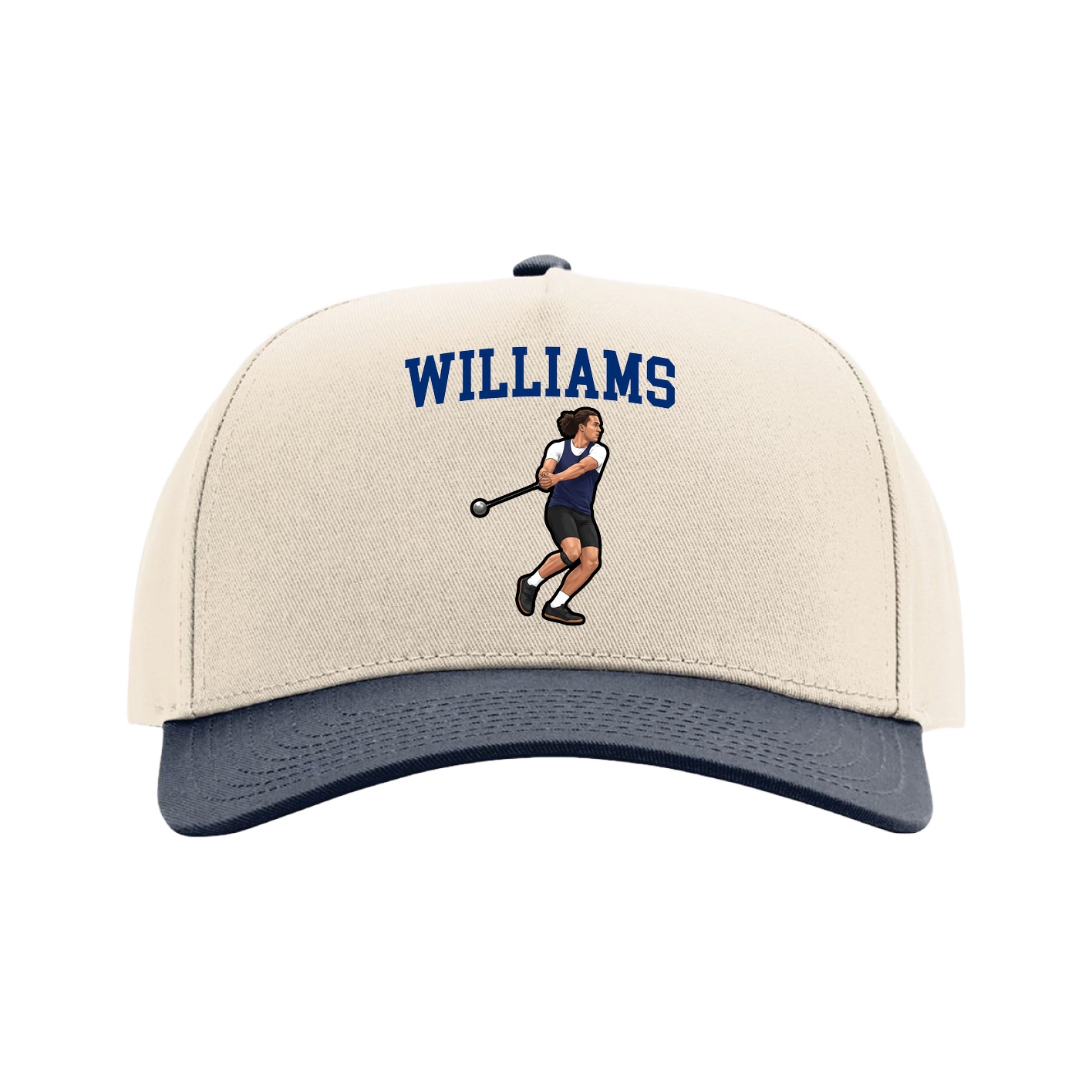 Full Fabric Five-Panel Champ Cap — Shirsey in Cream/Navy
