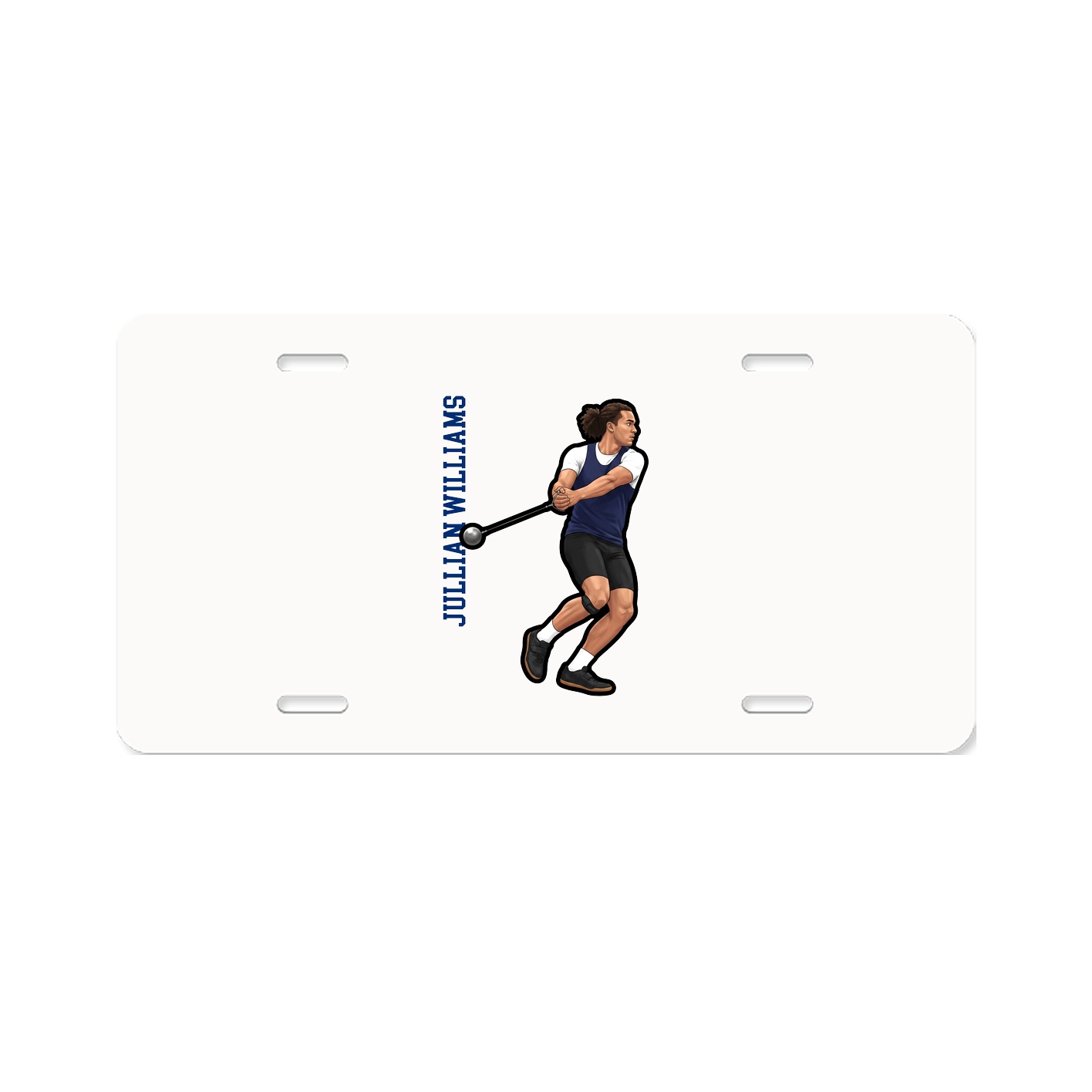 License Plate — Name Vertical in Classic