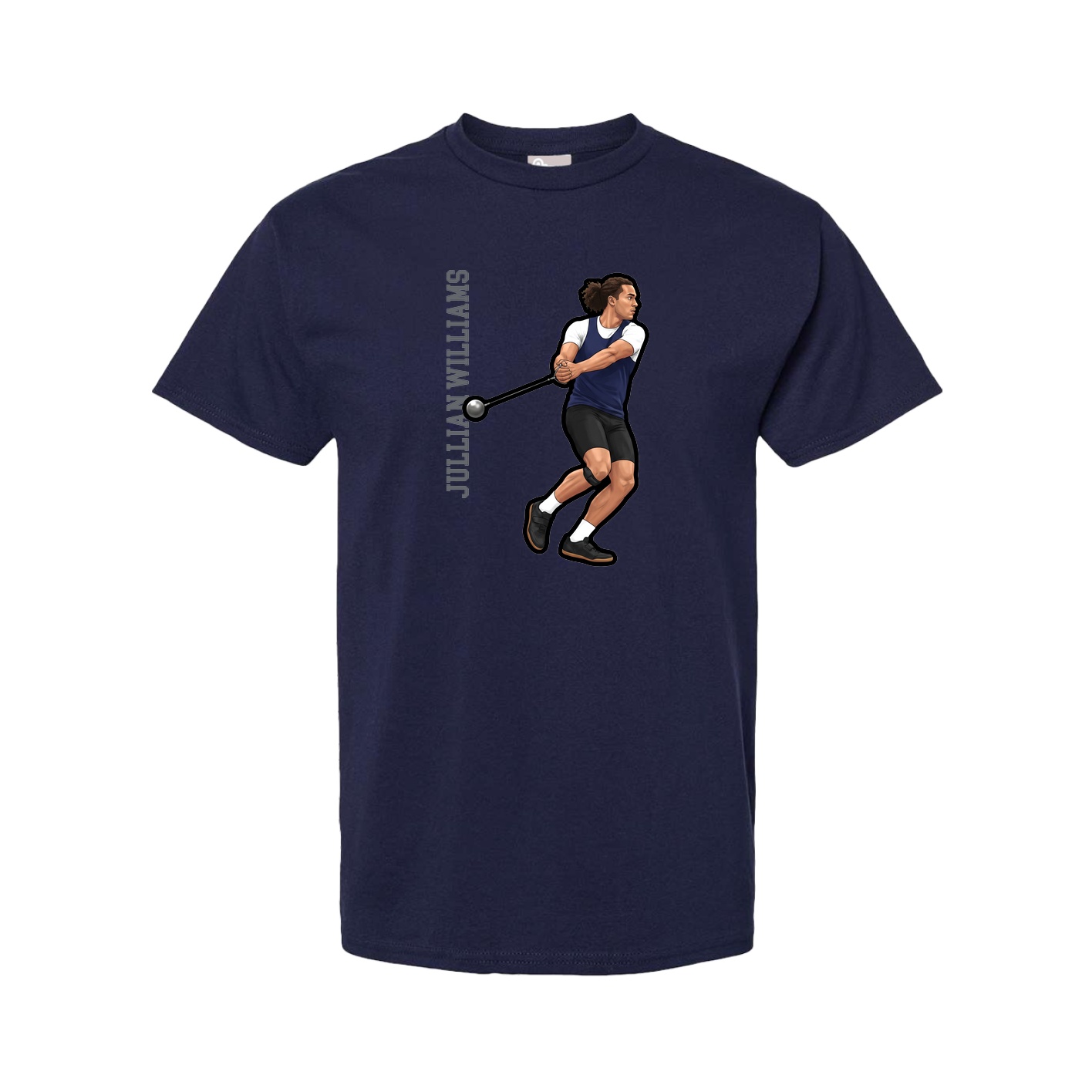 Tee — Name Vertical in Navy