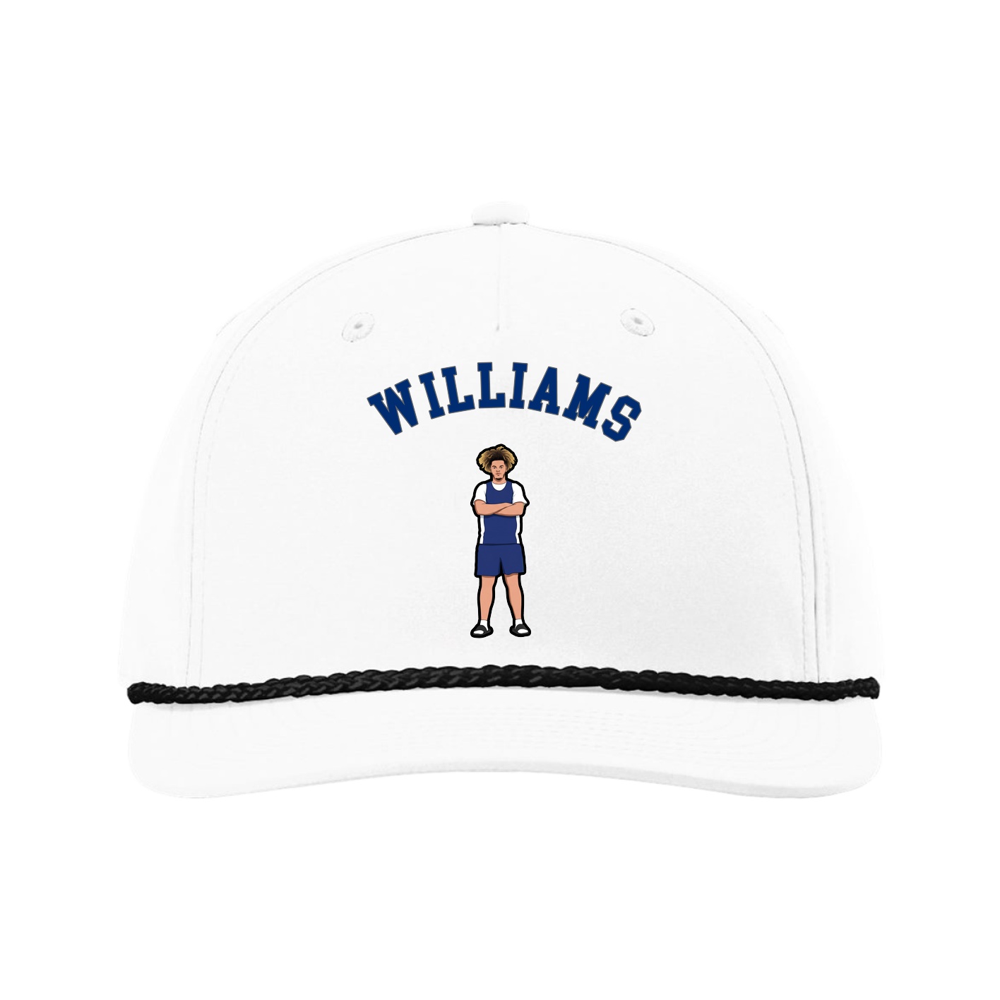 Five-Panel Classic Rope Cap — Shirsey Arch in White
