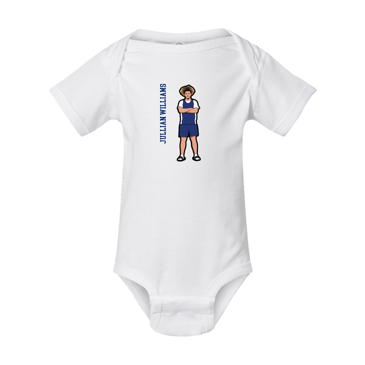 Baby Onesie — Name Vertical in White