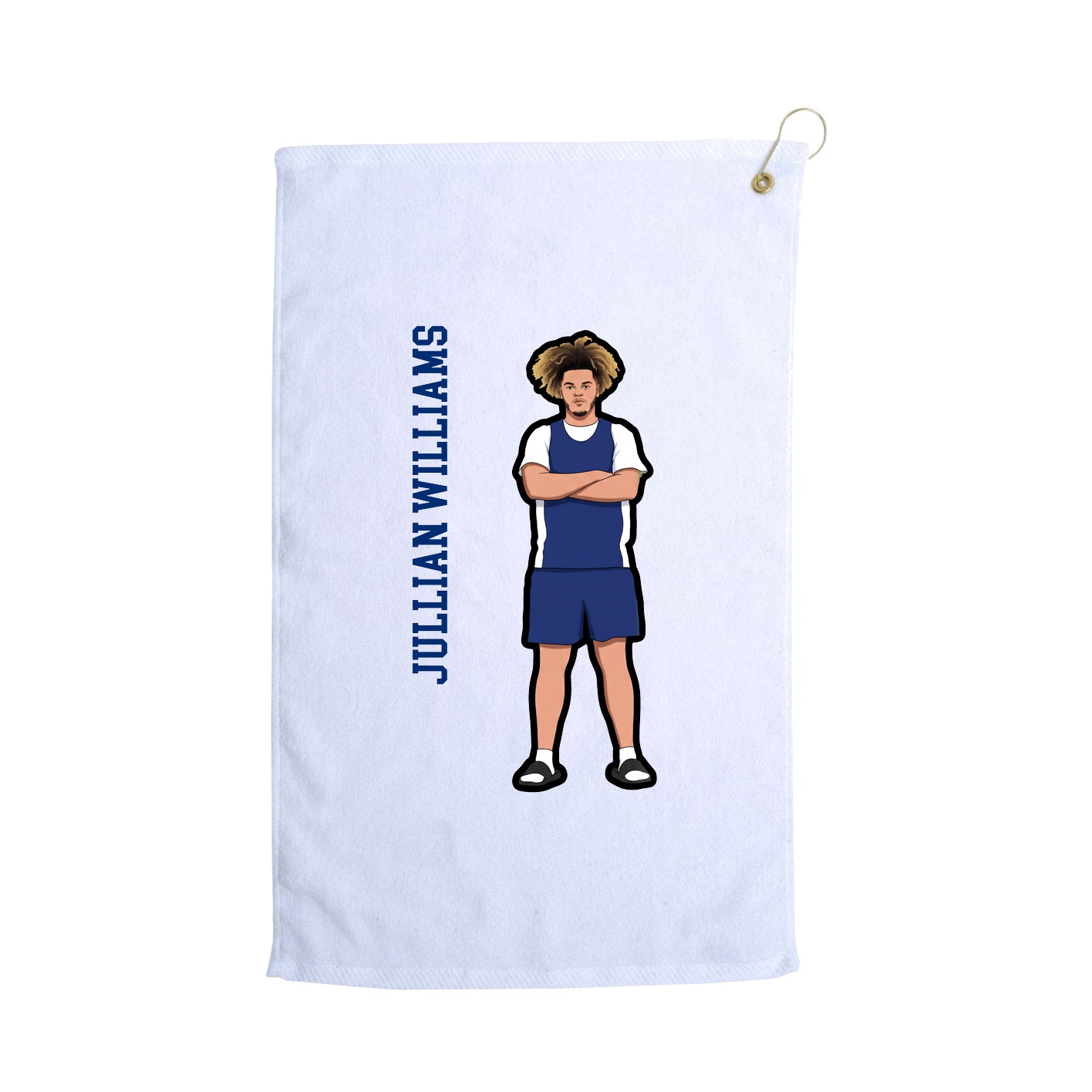 Golf Towel — Name Vertical in White