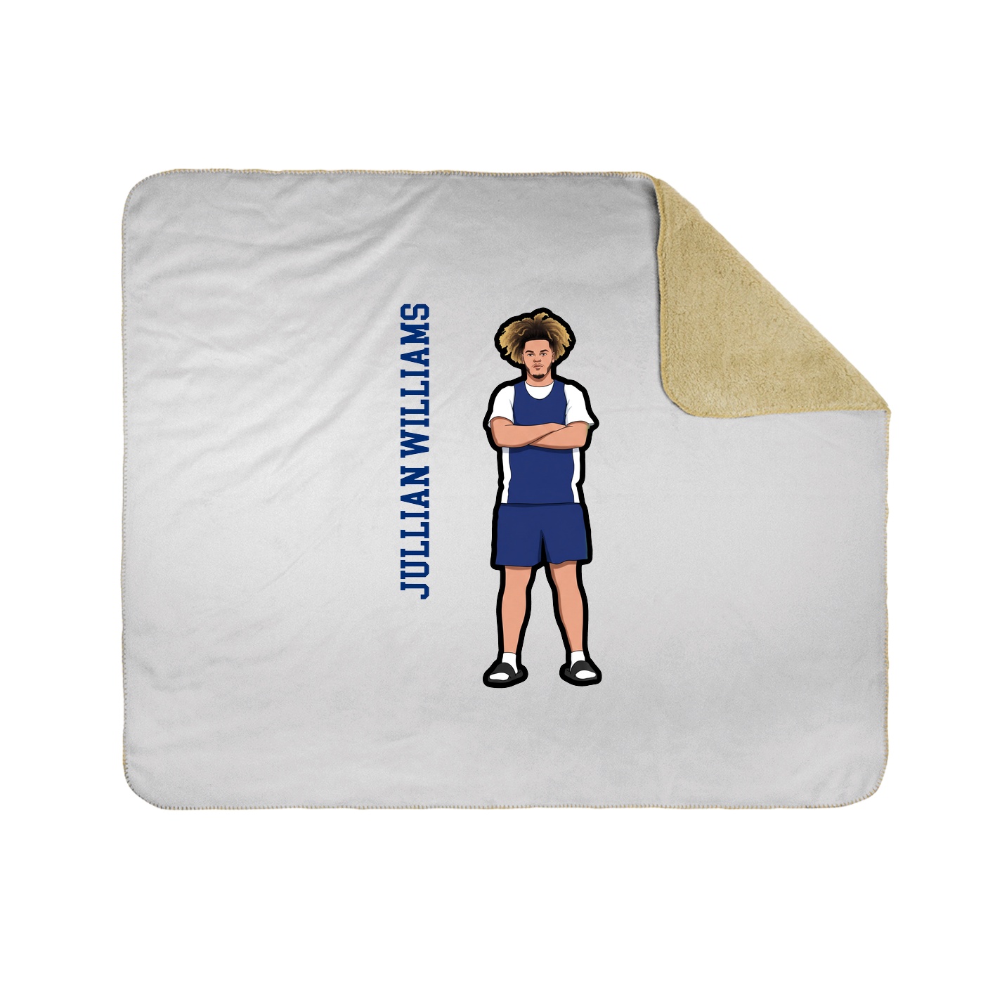 Throw Blanket — Name Vertical in White