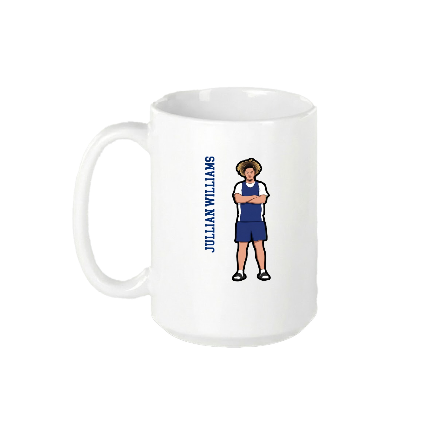 15oz Coffee Mug — Name Vertical in White