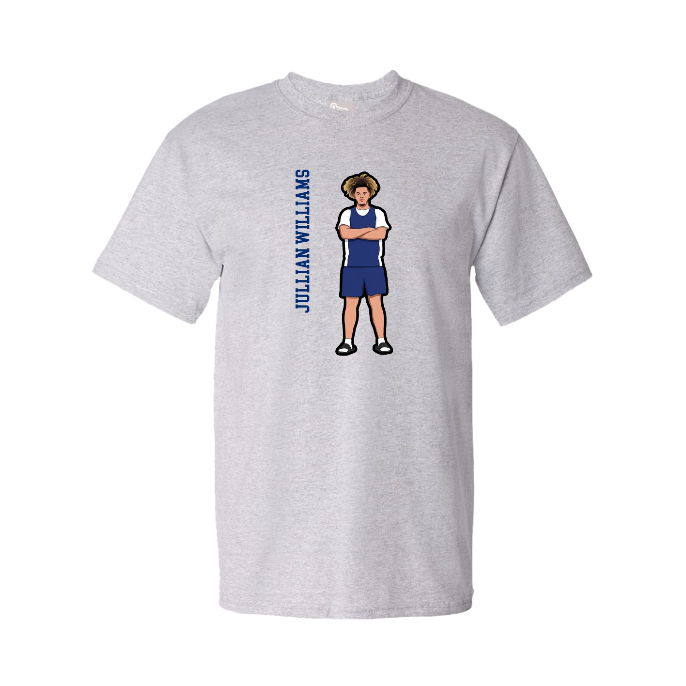 Tee — Name Vertical in Grey