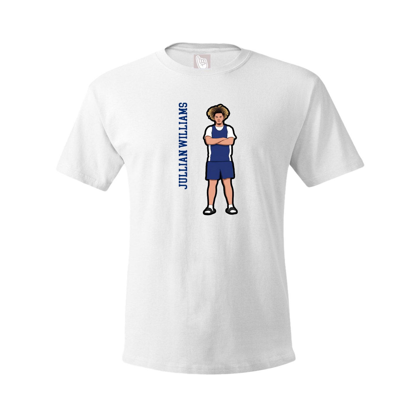 Tee — Name Vertical in White