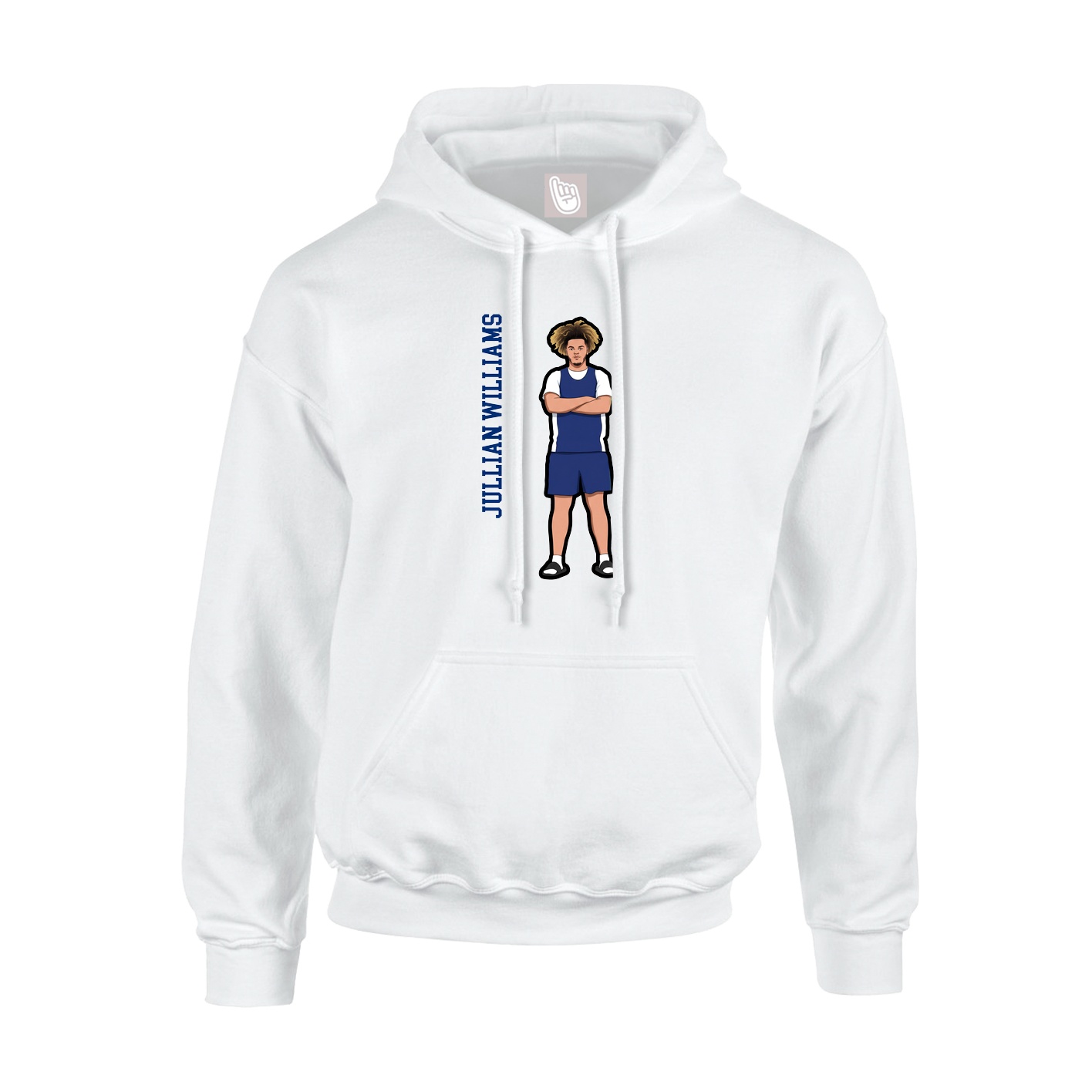 Hoodie — Name Vertical in White