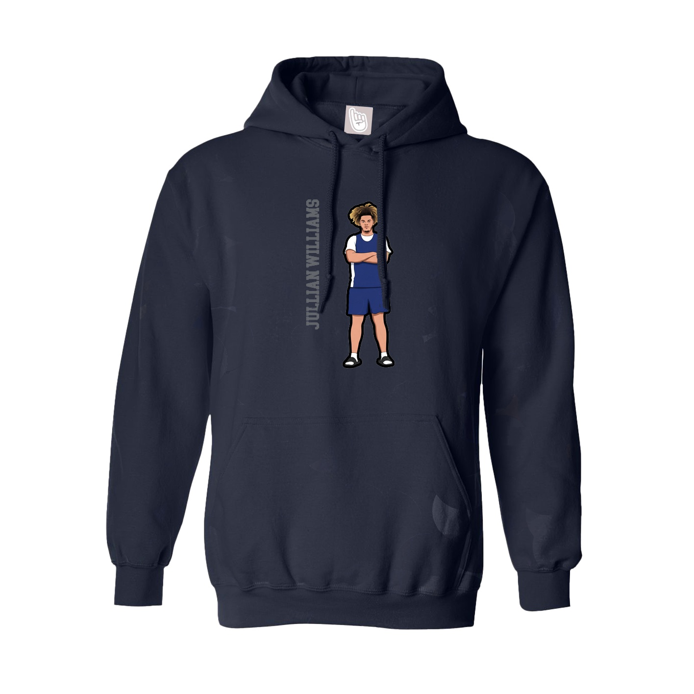 Youth Hoodie — Name Vertical in Navy