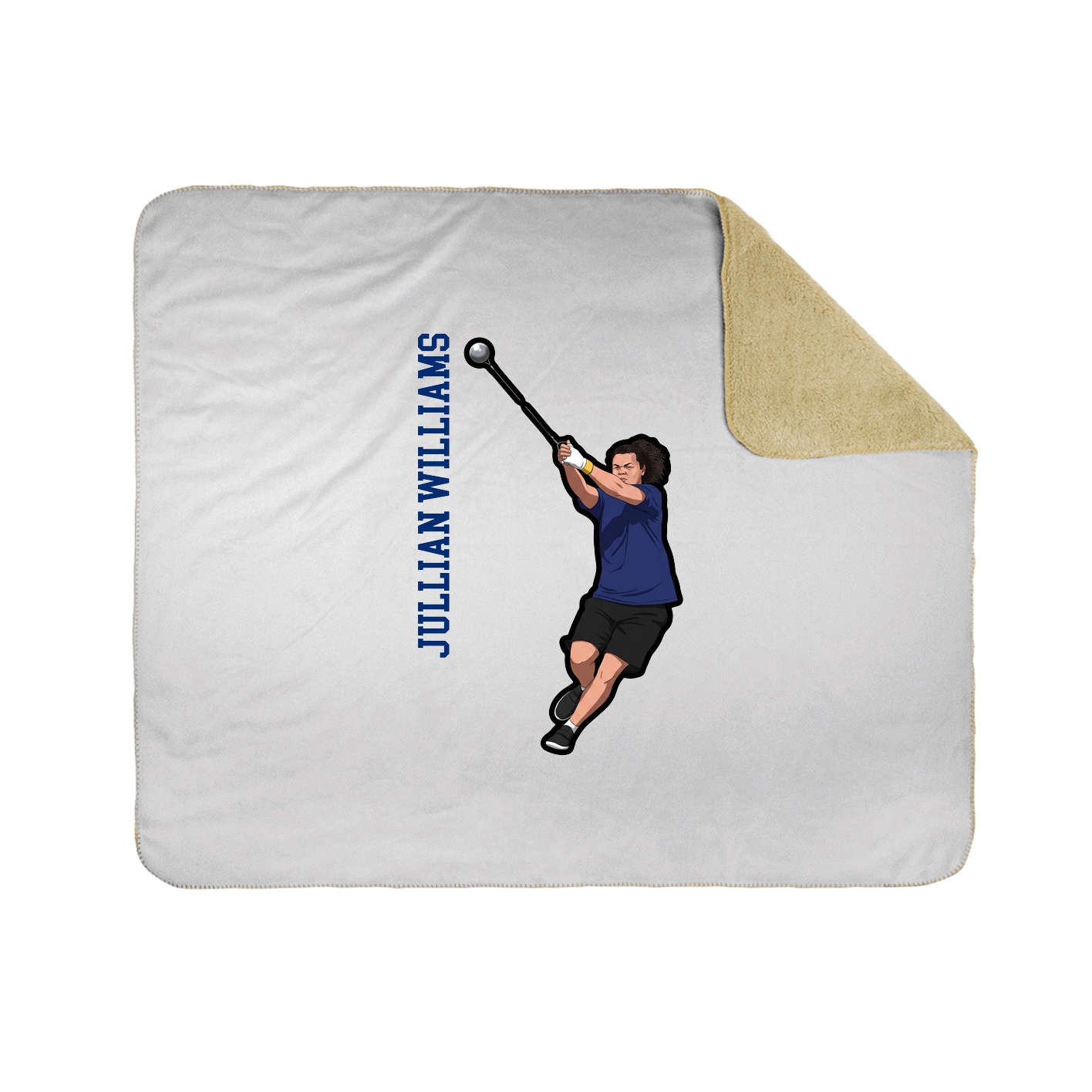 Throw Blanket — Name Vertical in White