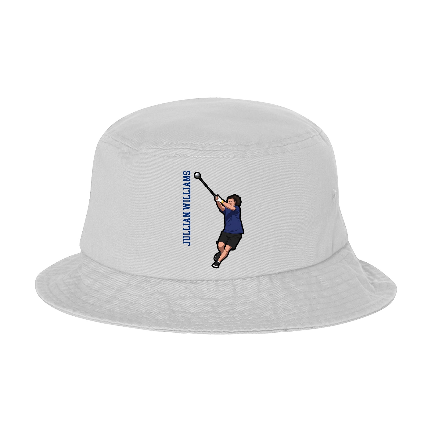 Bucket Cap — Name Vertical in White