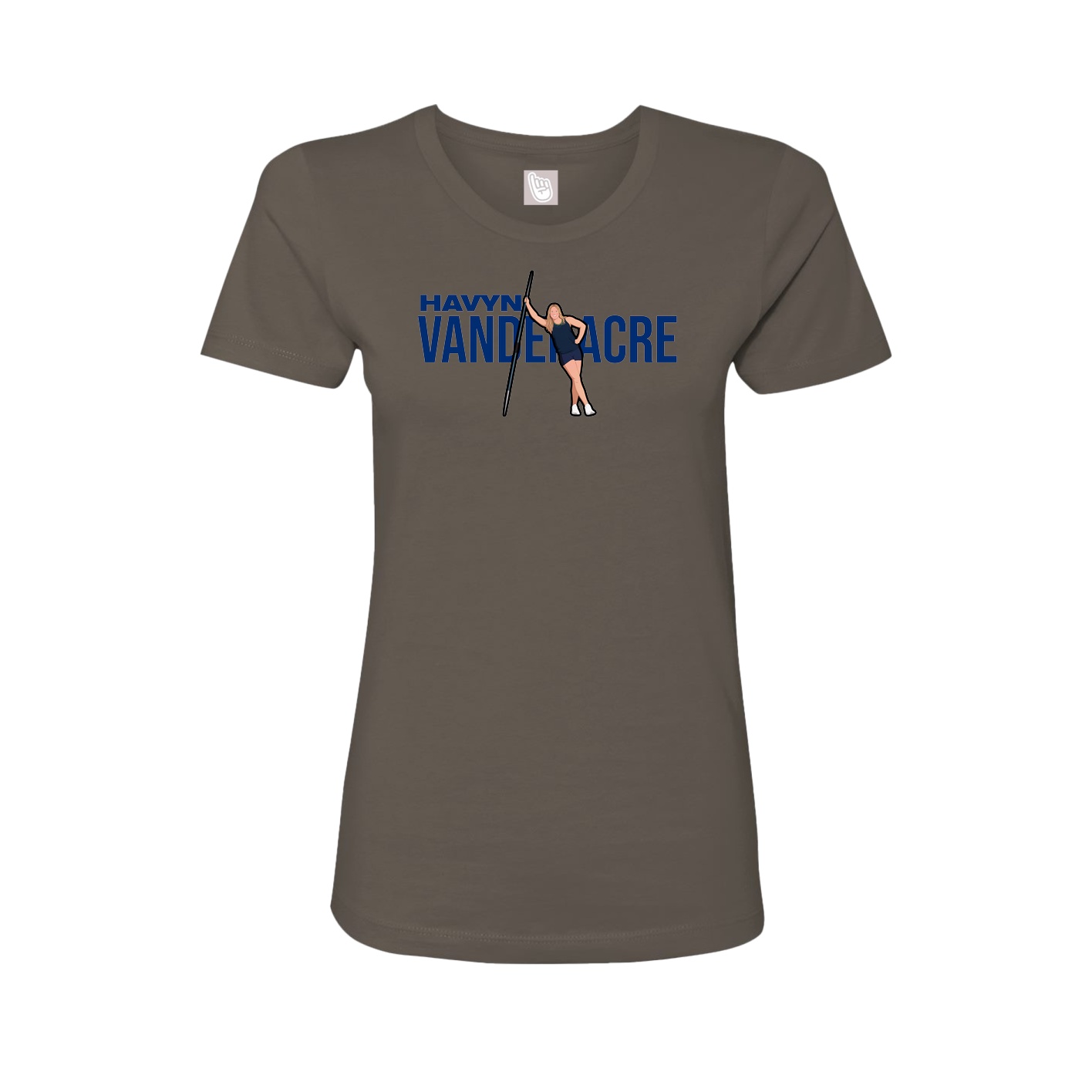 Fitted Women's Tee — Player Name in Grey