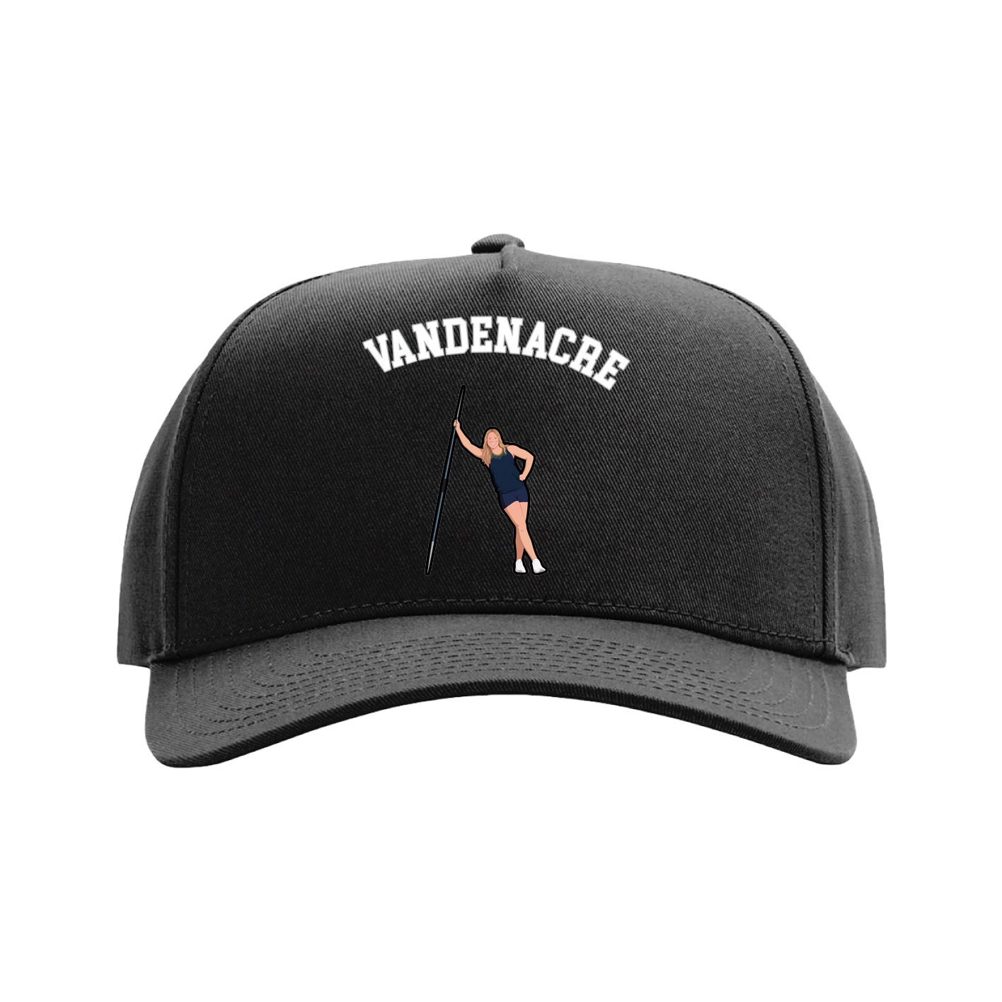 Full Fabric Five-Panel Champ Cap — Shirsey Arch in Black