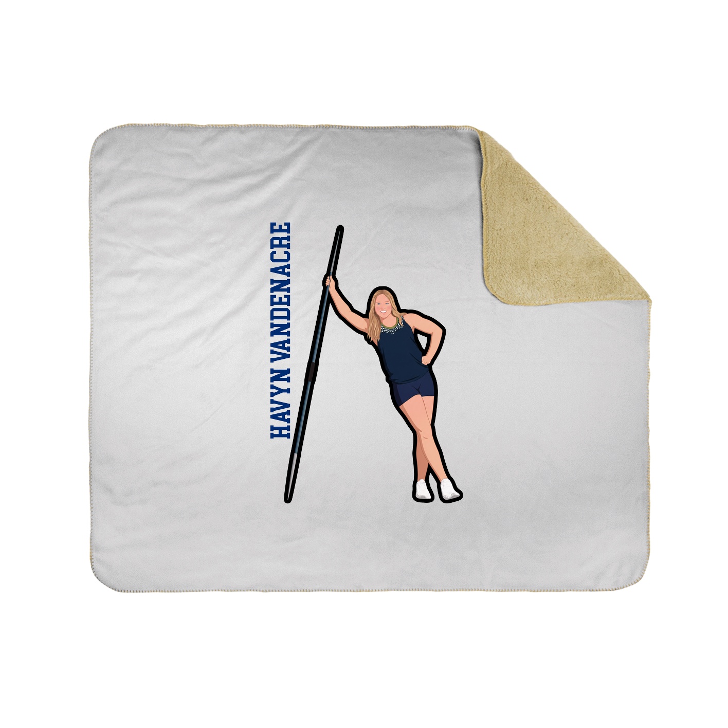 Throw Blanket — Name Vertical in White