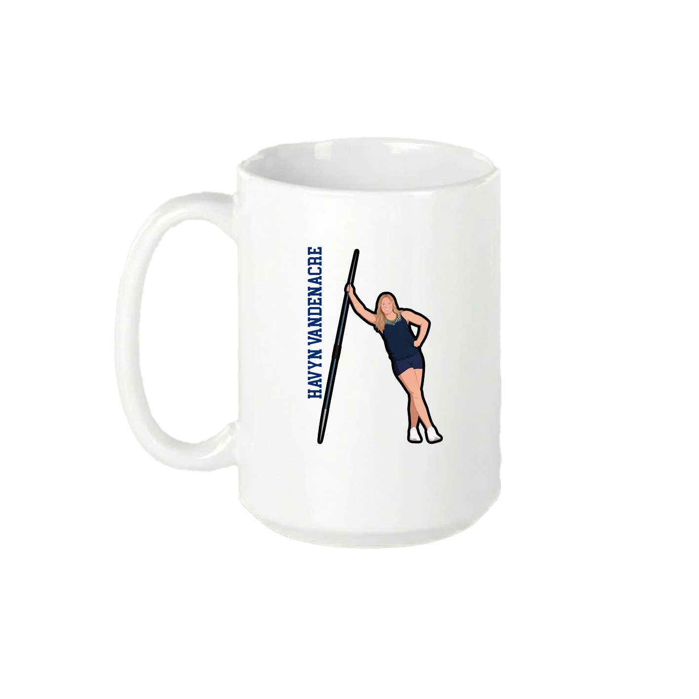 15oz Coffee Mug — Name Vertical in White