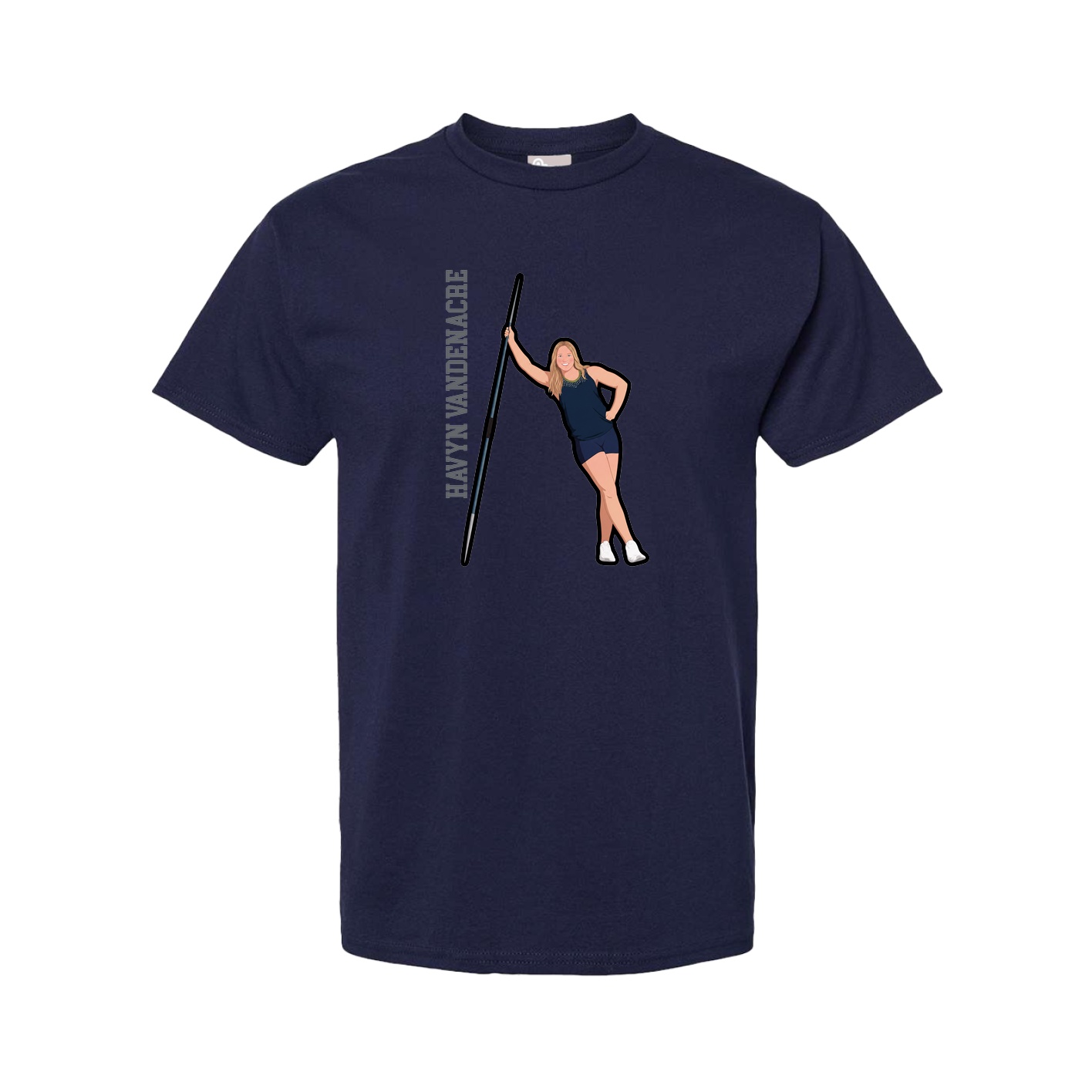 Tee — Name Vertical in Navy