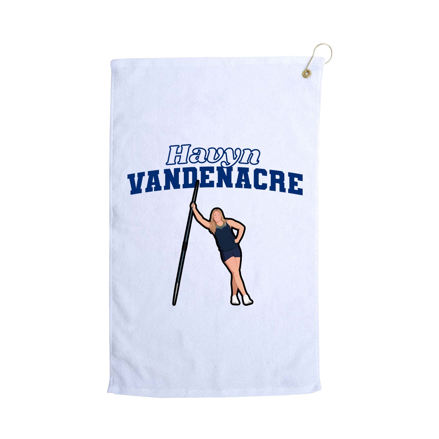 Golf Towel — Name Arch in White