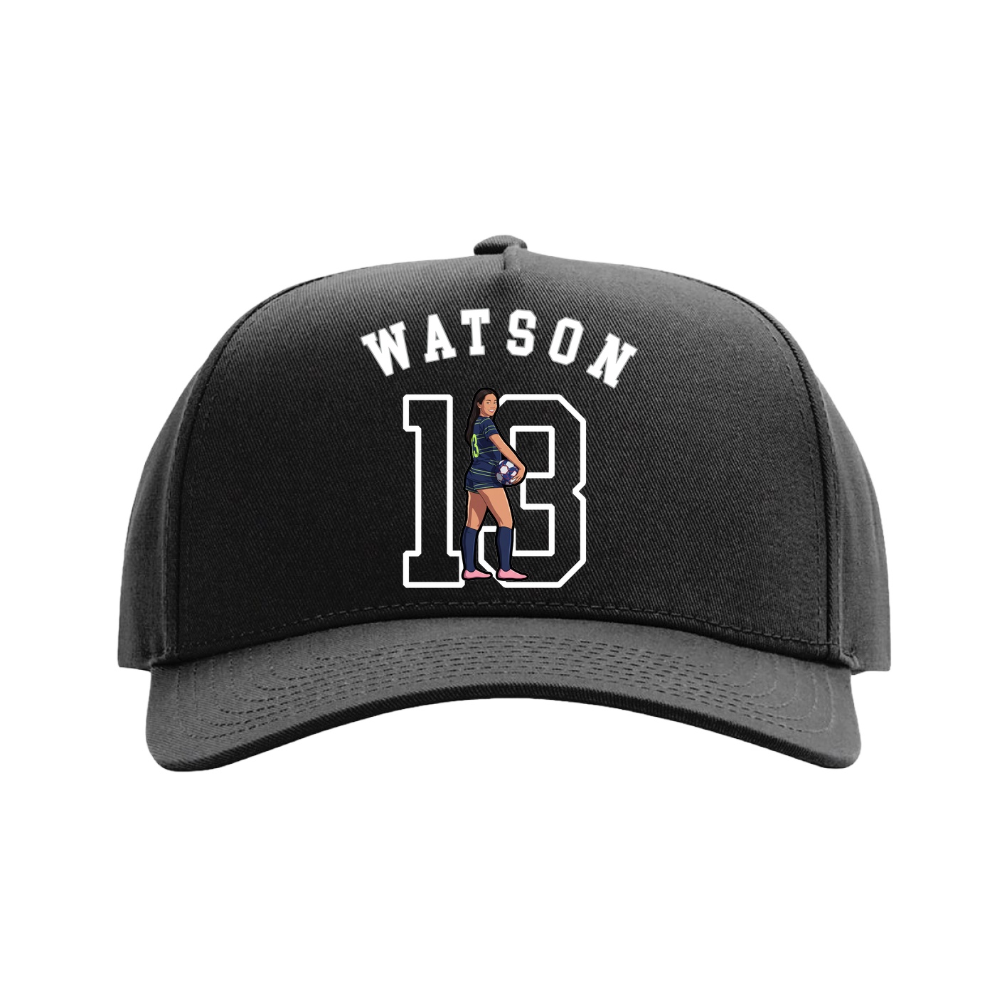 Full Fabric Five-Panel Champ Cap — Shirsey Arch in Black