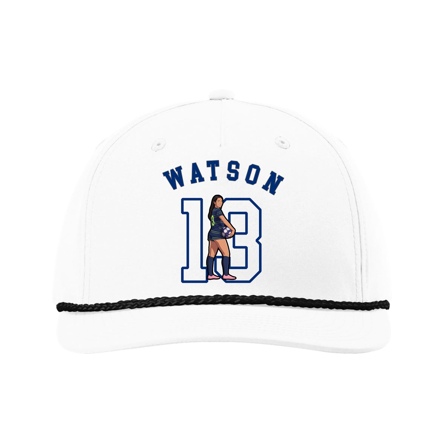 Five-Panel Classic Rope Cap — Shirsey Arch in White