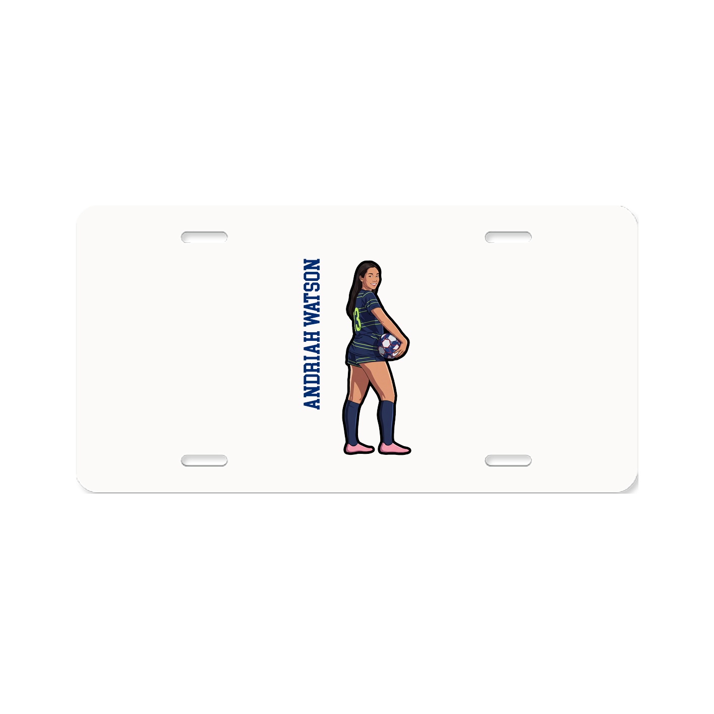 License Plate — Name Vertical in Classic