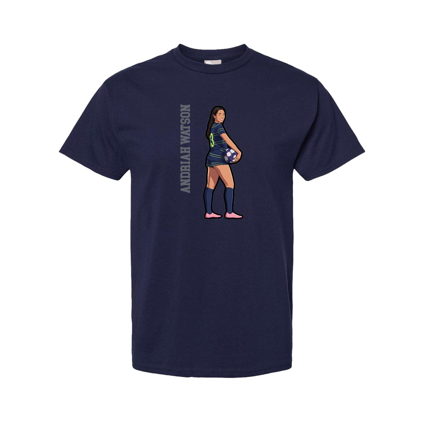 Tee — Name Vertical in Navy