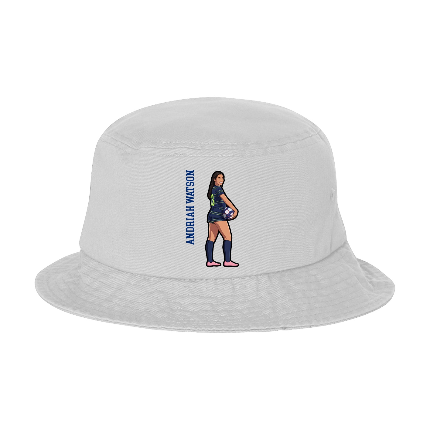 Bucket Cap — Name Vertical in White