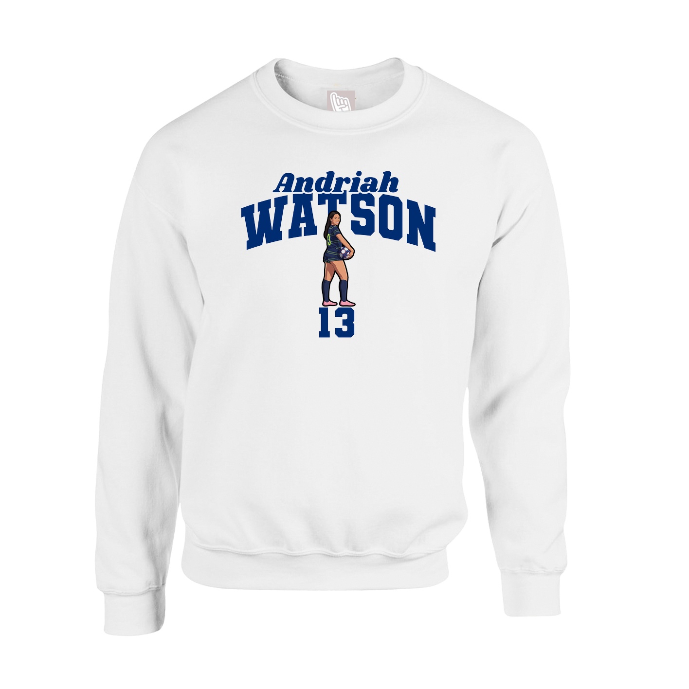 Fleece Crew — Signature Arch in White
