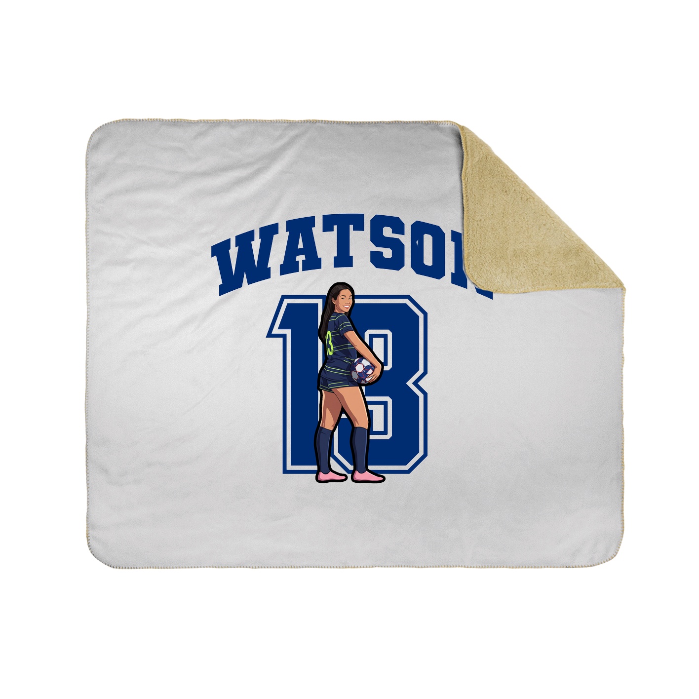 Throw Blanket — Number in White