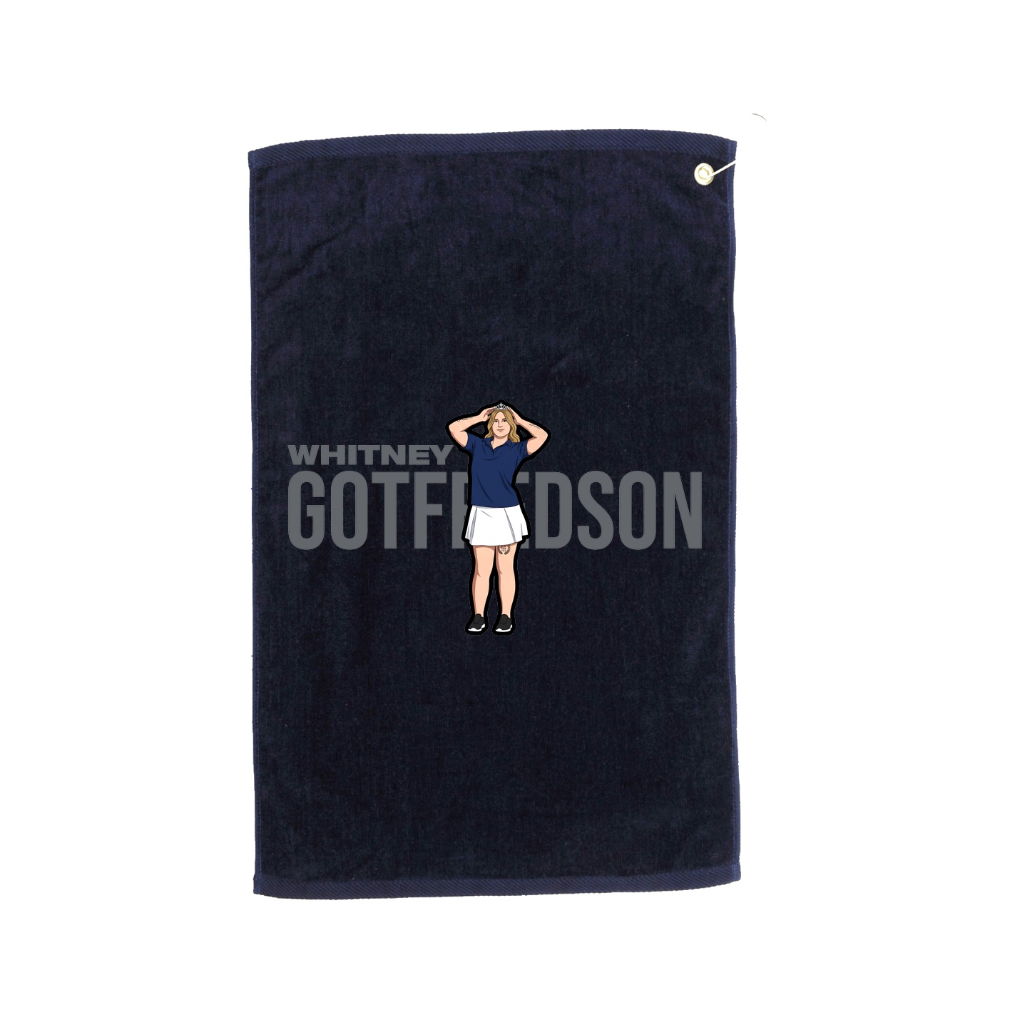Golf Towel — Player Name in Navy