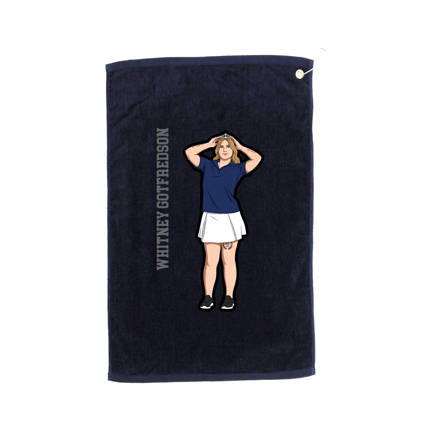Golf Towel — Name Vertical in Navy
